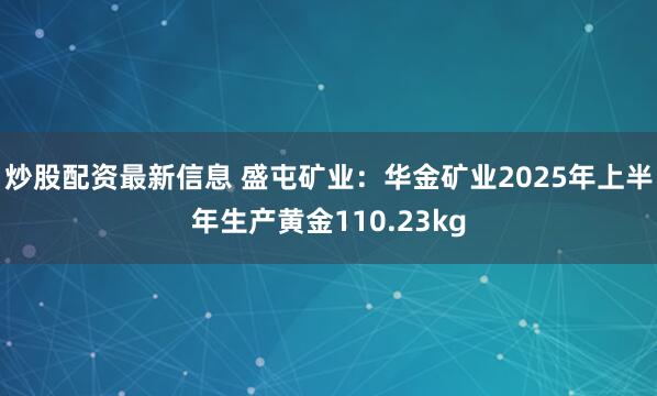 炒股配资最新信息 盛屯矿业：华金矿业2025年上半年生产黄金110.23kg